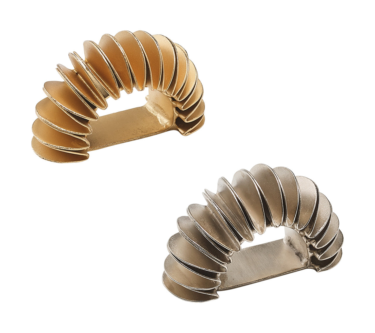Elegant Demilune Napkin Rings Set of 4 - Silver Plated Tableware for Wedding, Dinner Party & Holiday Decor