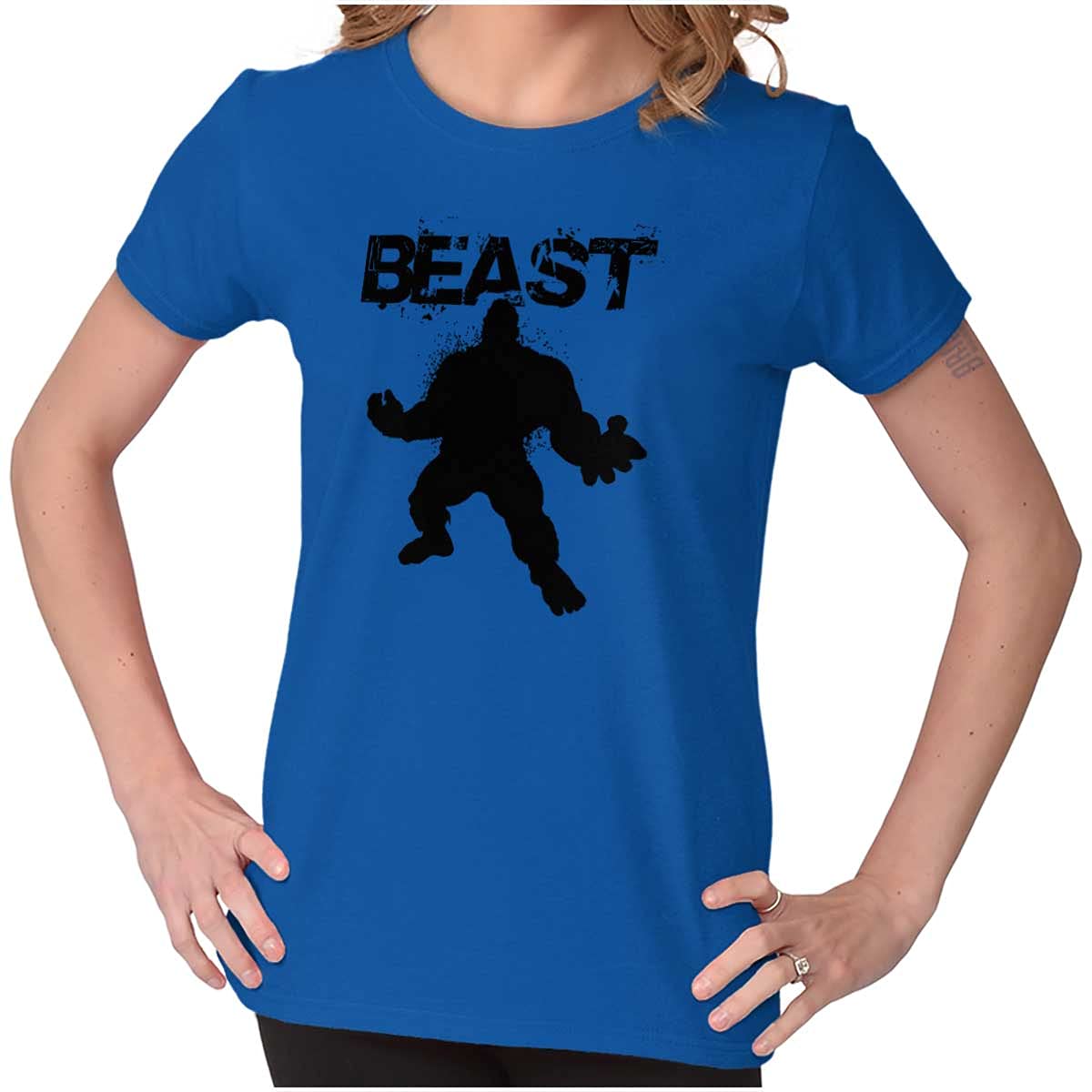 Beast Gym Fitness Meathead Women's Graphic Tee - Junior Workout & Gym T-Shirt for Women | Perfect for Training, Bodybuilding & Casual Wear