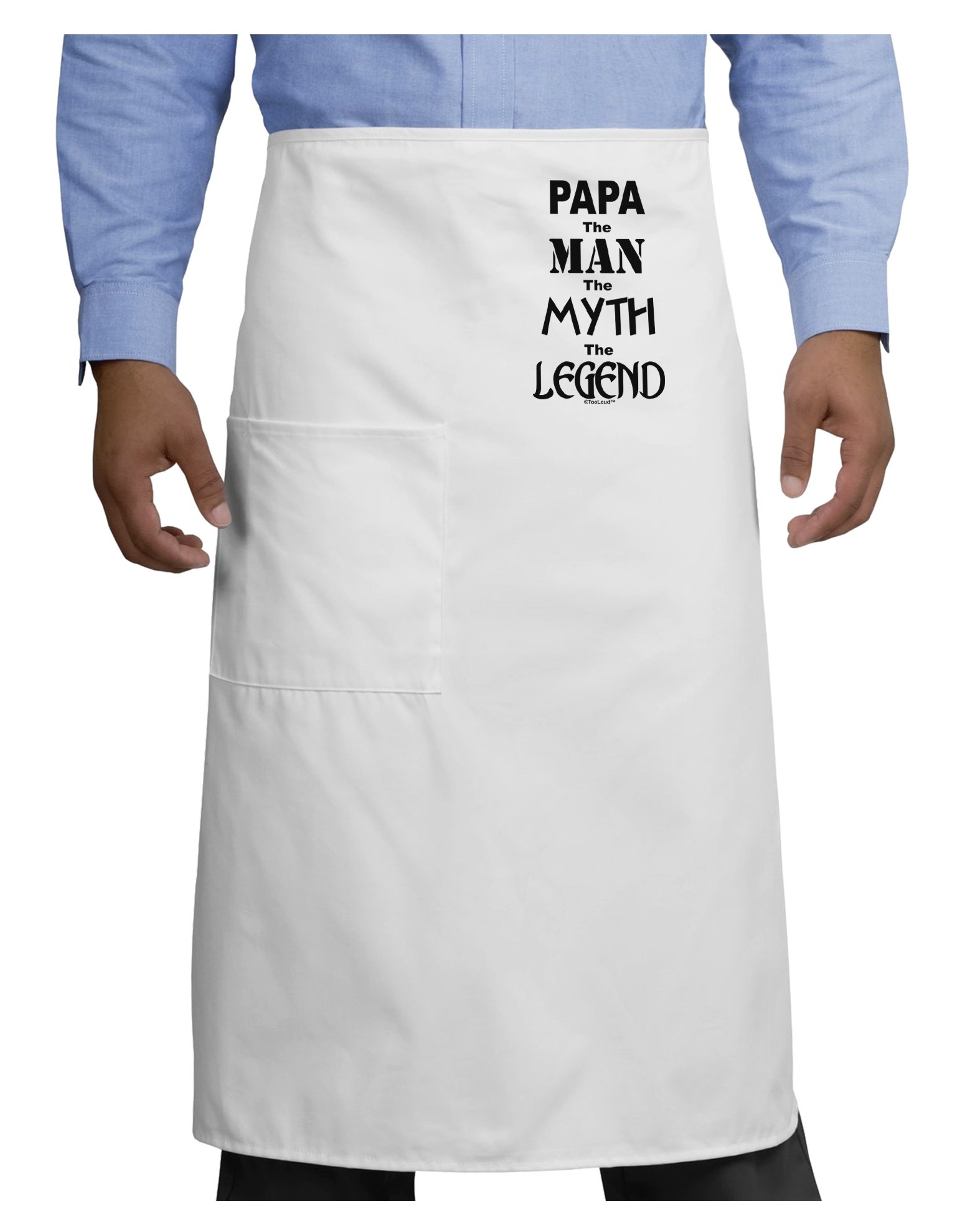 TooLoud The Man The Myth The Legend - Premium Adult Bistro Apron for Cooking, Grilling & Entertaining | Funny Kitchen Gift for Dad & Men