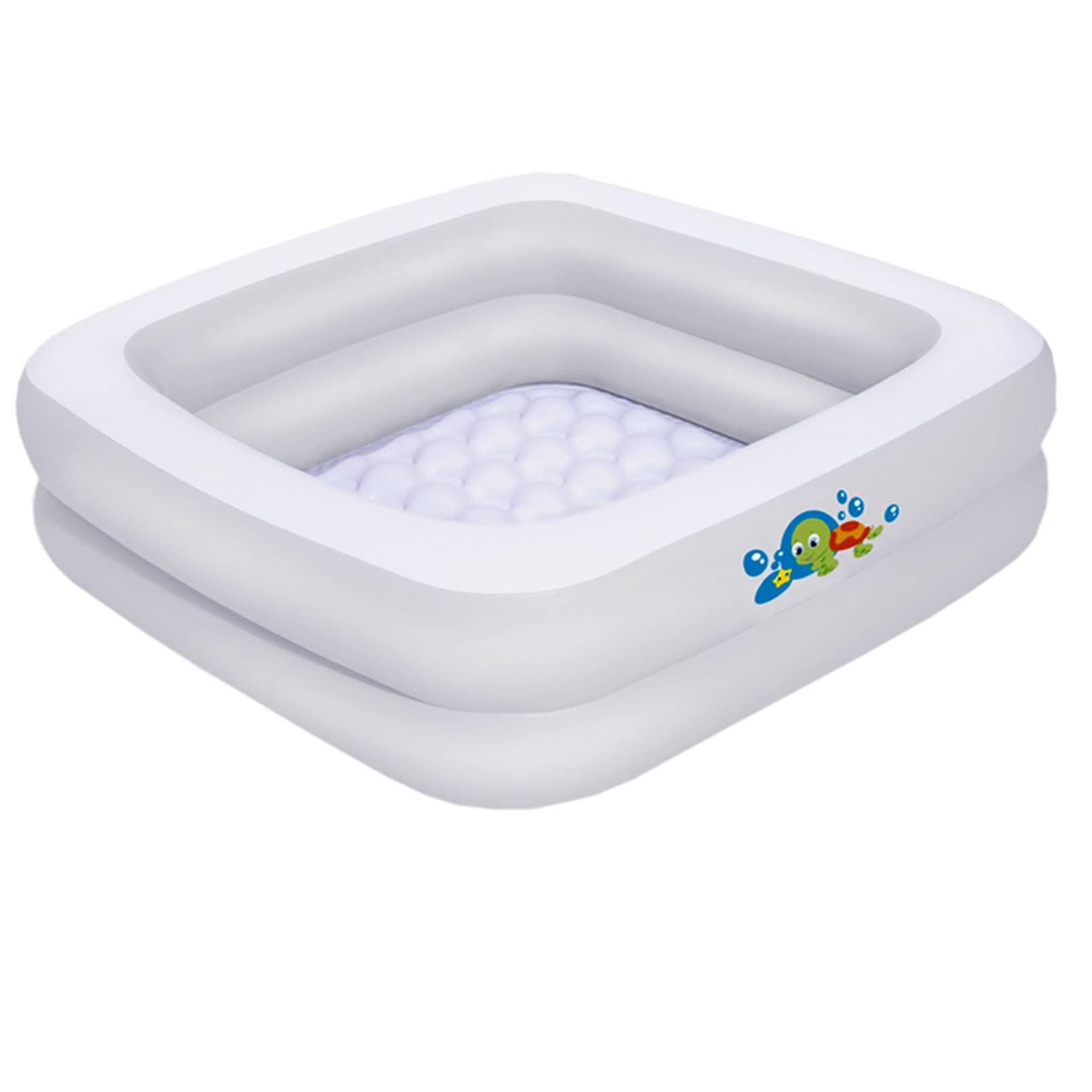 Inflatable Bathtub for Kids - Foldable Thickened Warm Keeping Swimming Pool, 86x86x25cm White Ocean Ball Paddling Tub - Perfect for Indoor Bathing, Outdoor Play & Backyard Fun