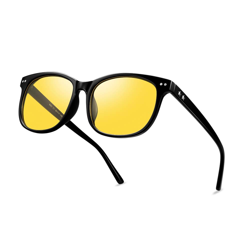 Polarized Night Vision Driving Glasses - Anti-Glare Clear Sunglasses for Men & Women - Fashionable UV Protection Eyewear for Safe Night Driving, Road Trips, and Outdoor Activities