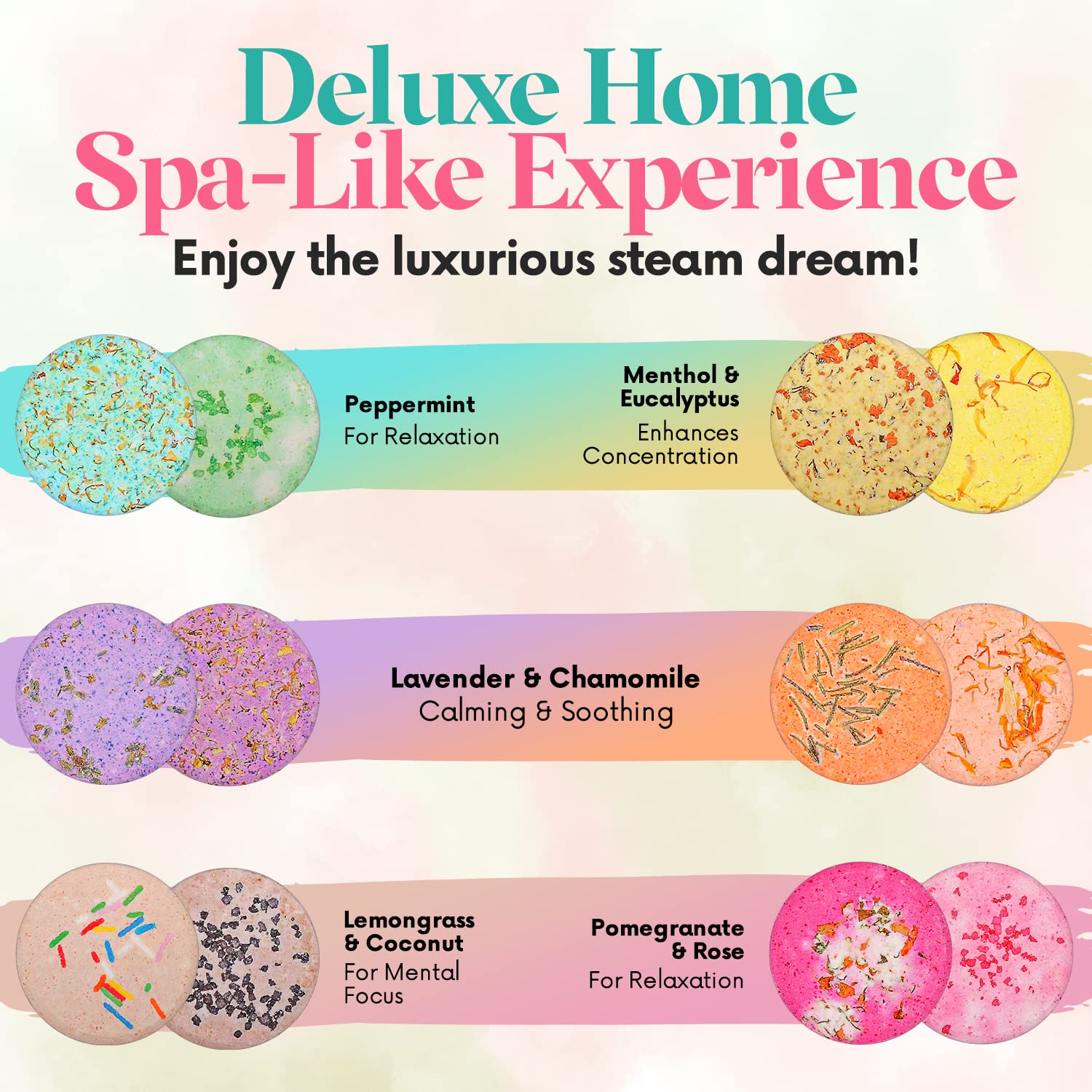 24-Pack Aromatherapy Shower Steamer Tablets with Pure Essential Oils & Sea Salt - Natural Stress Relief Bath Bombs for Relaxation, Spa Gift Set - Perfect for Self-Care, Mother's Day & Holiday Gifts
