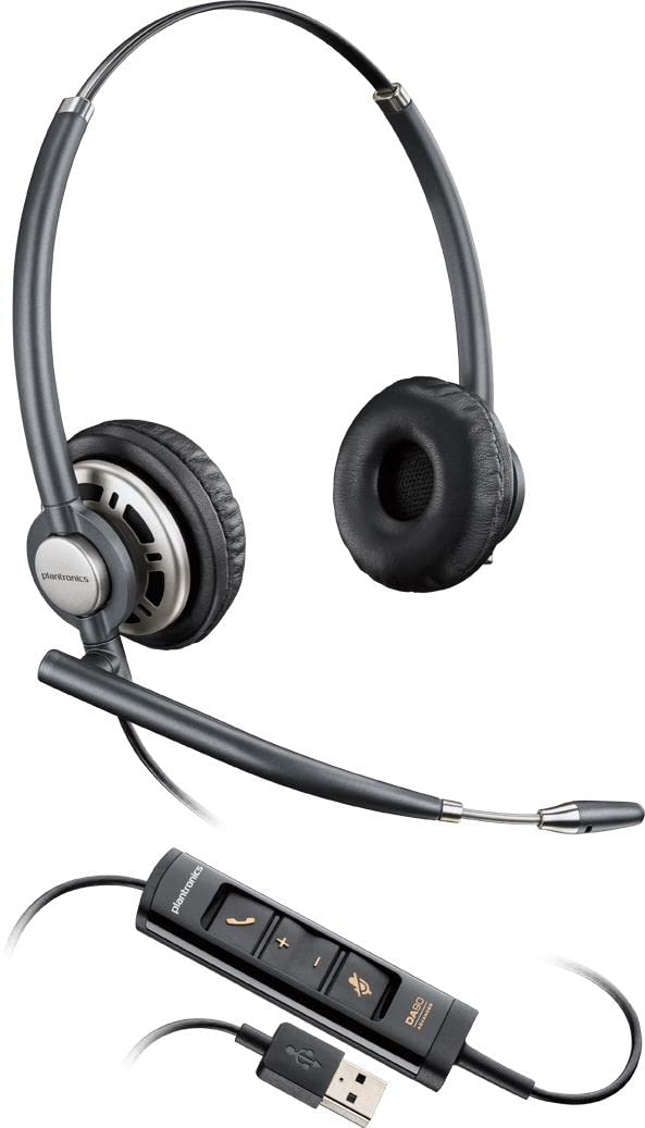 Plantronics 203478-01 USB Wired Headset with Noise Canceling Mic - Perfect for Office, Call Center & Remote Work