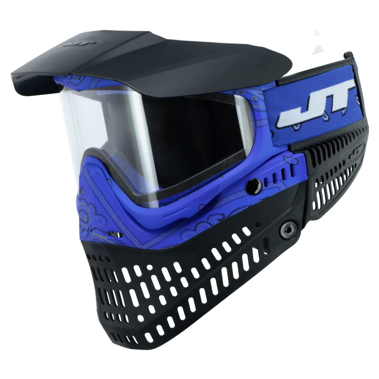 JT Proflex Goggles LE with Blue Bandana - Clear & Smoke Lenses Included for Paintball, Airsoft & Outdoor Sports Protection