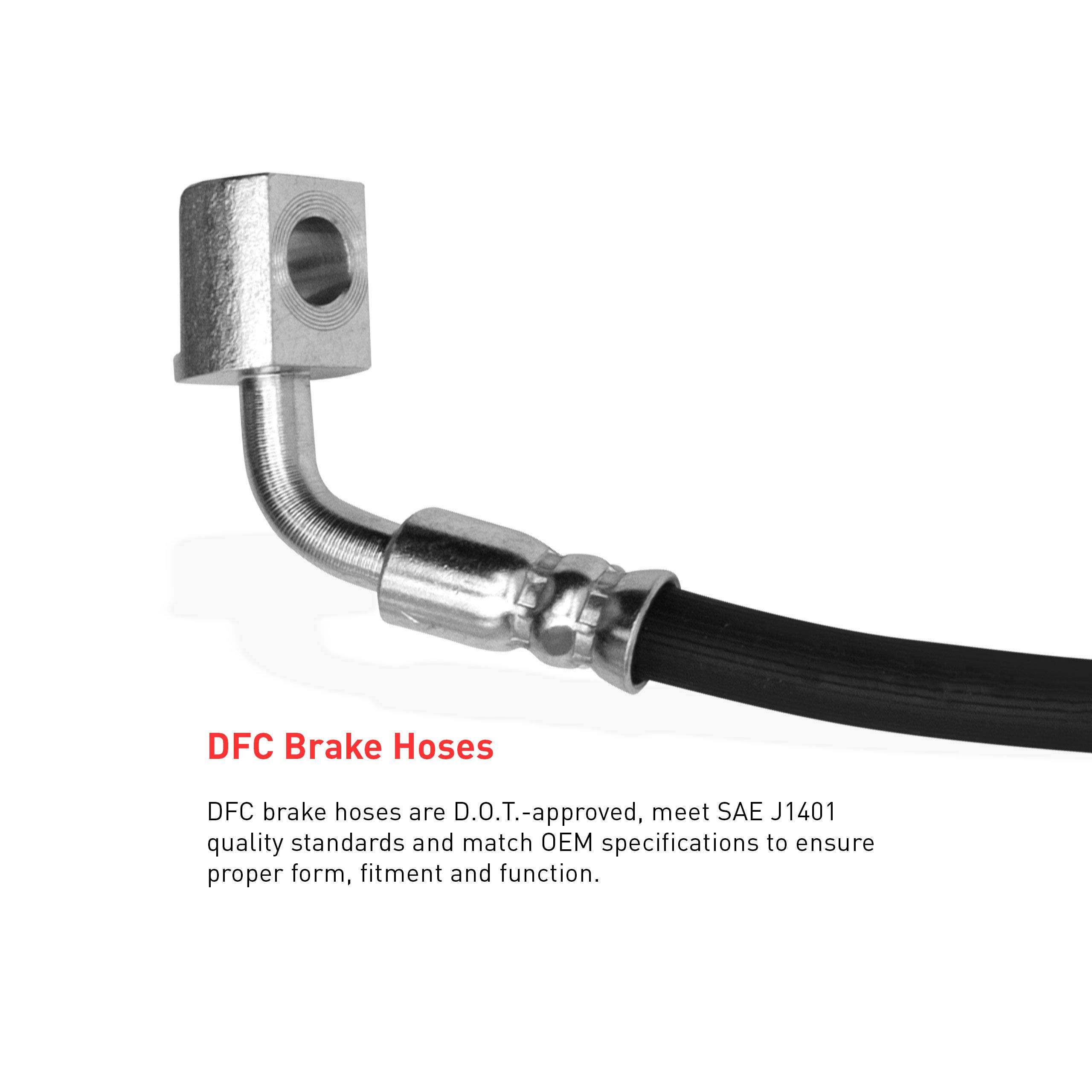 Dynamic Friction Company Front Left Brake Line Hose 350-11019 - Compatible with 2014-2017 Land Rover Range Rover & Range Rover Sport - High Performance Brake Hose for Off-Roading & Daily Driving