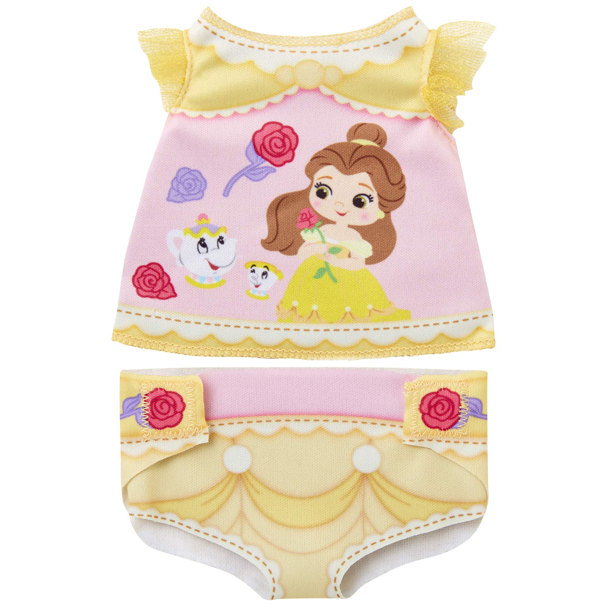 Disney Princess Belle Diaper Accessory Pack for Baby Girls - Nursery Essentials with Bib, Headband & More - Perfect for Disney Themed Baby Showers & Nursery Decor