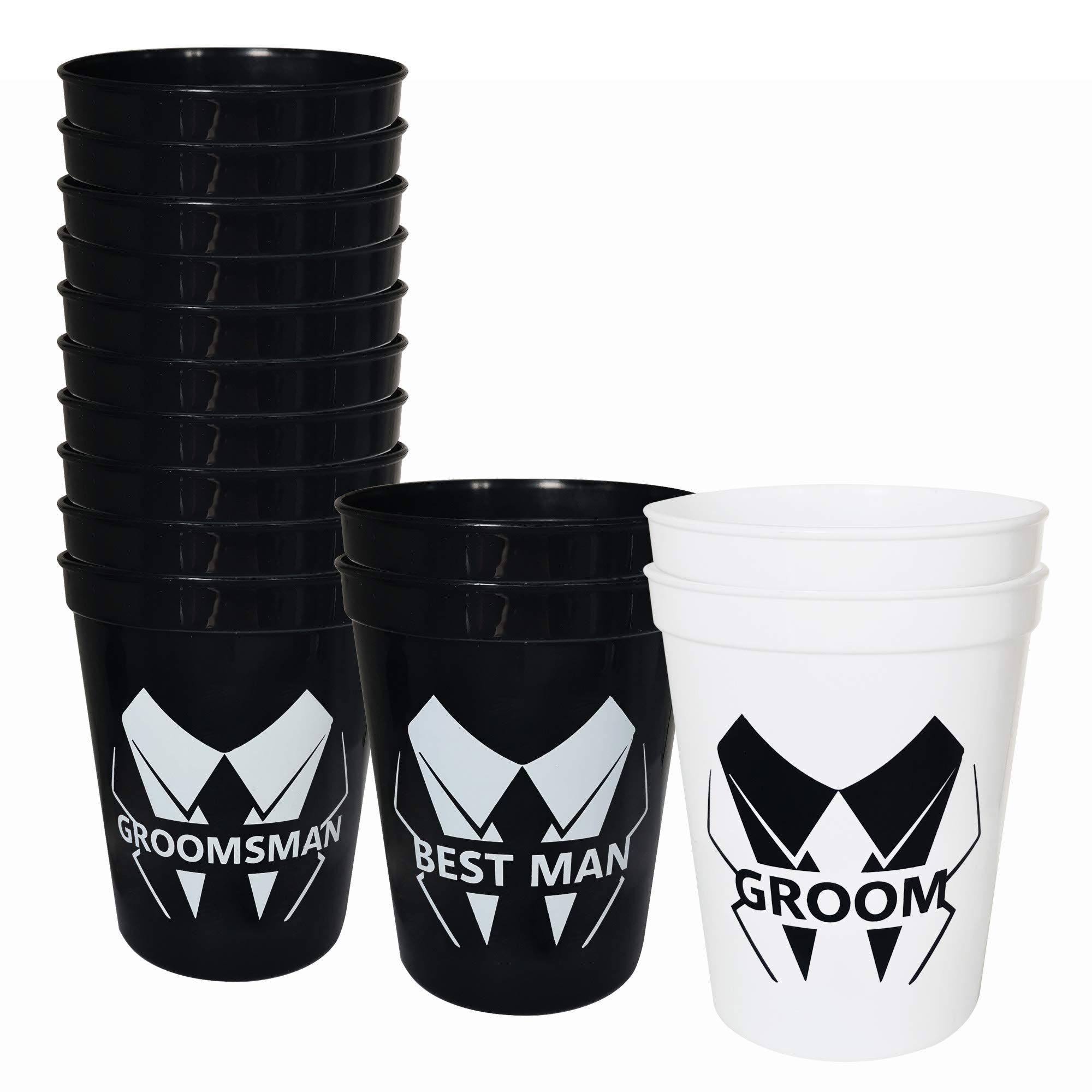 LADY&HOME 14-Pack Bachelor Party Team Groom Cups - Funny Groom & Groomsman Drinking Glasses for Wedding Parties, Bachelor Party Decorations - Perfect for Wedding Toasts, Stag Night Celebrations & Groom Squad Gifts