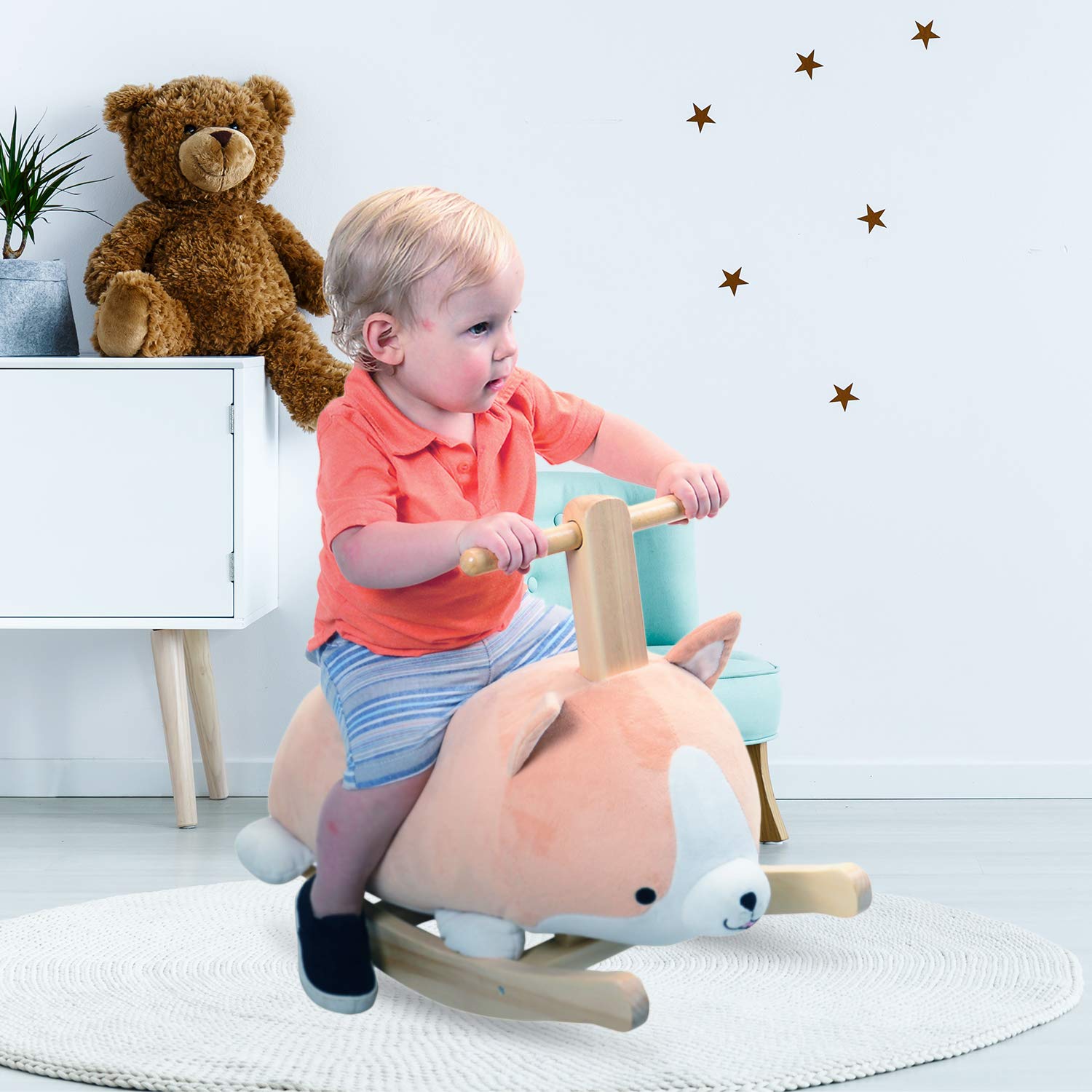 Corgi Dog Rocker - Adorable Wooden Rocking Toy for Kids & Pets | Perfect for Playtime, Nursery Decor & Gift Giving