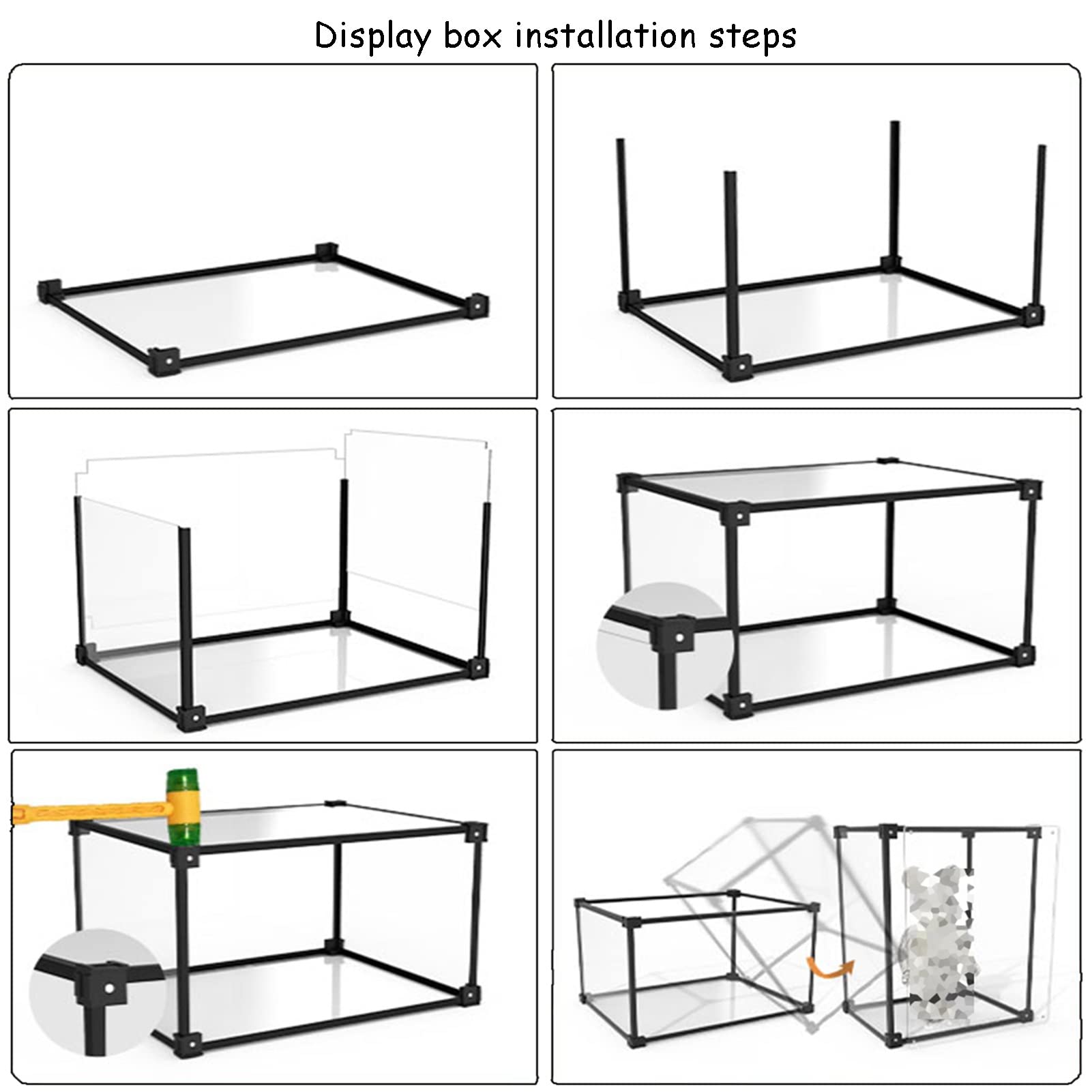 Clear Acrylic Display Case with Stand - Stackable Dustproof Protection Showcase for Figures, Toys & Models - Countertop Storage Cube for Collectibles & Home Decor