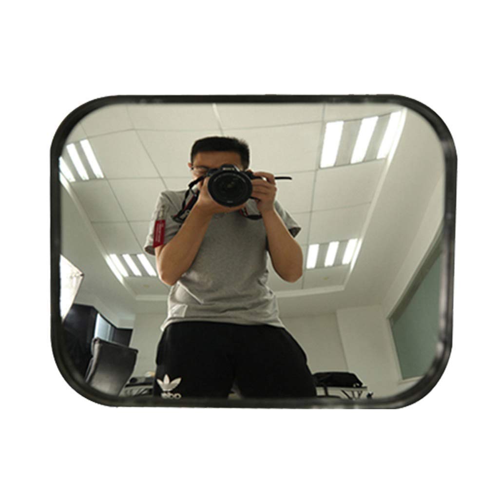FXLYMR 18X24Cm Black Safety Mirror - Indoor Square Viewing Mirror, Convex Traffic Mirror for Supermarket Blind Spots, Anti-Theft Wide-Angle Lens - Perfect for Retail Stores, Warehouses & Road Safety