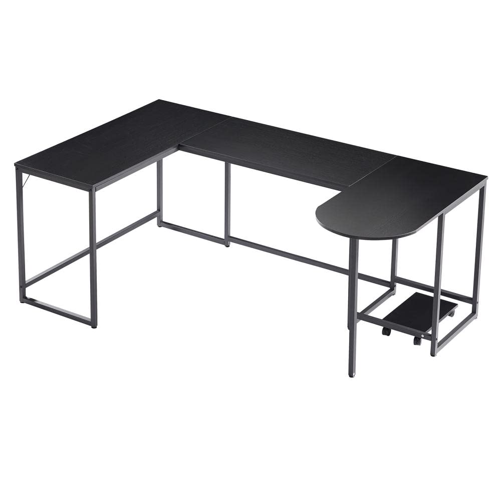 Ergonomic U-Shaped Corner Computer Desk with Monitor Stand - Home Office Gaming Workstation, Space-Saving Design & Easy Assembly - Perfect for Small Spaces, PC Gaming, and Remote Work Setup
