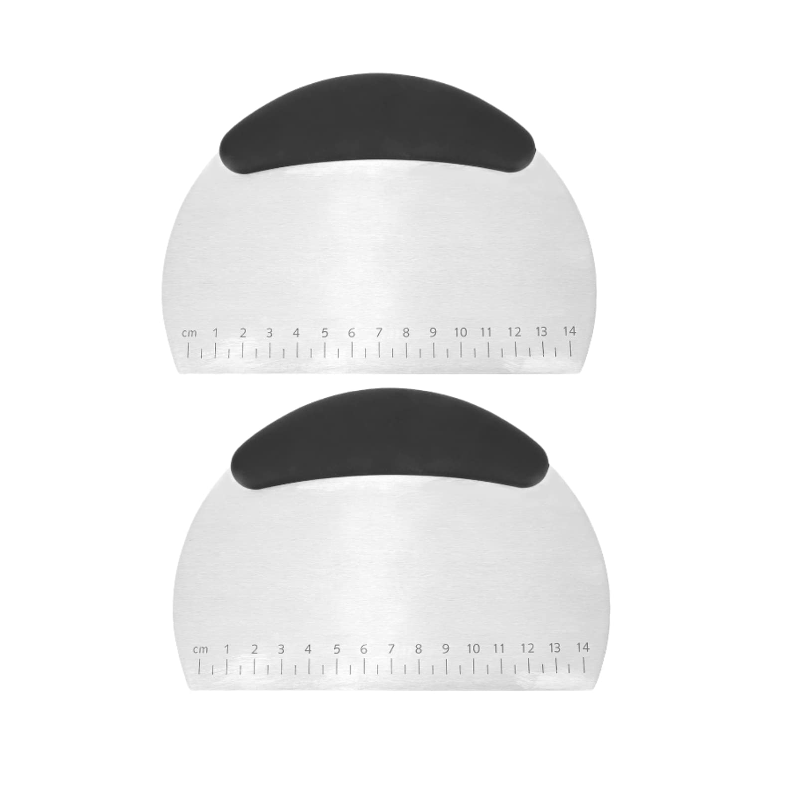2Pcs Stainless Steel Bench Scraper - Professional Pizza & Dough Cutter for Baking, Cooking, Pastry Making - Ideal for Bread, Cake, Cookies & Pizza Dough - Essential Kitchen Tool for Home Bakers & Chefs