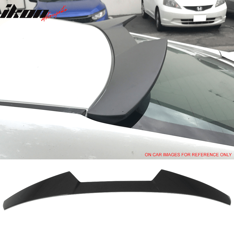 Rear Roof Spoiler for 2016-2021 Honda Civic Sedan - V Style Glossy Black PP Painted #NH731 Crystal Pearl Black - Enhances Aerodynamics & Sporty Look