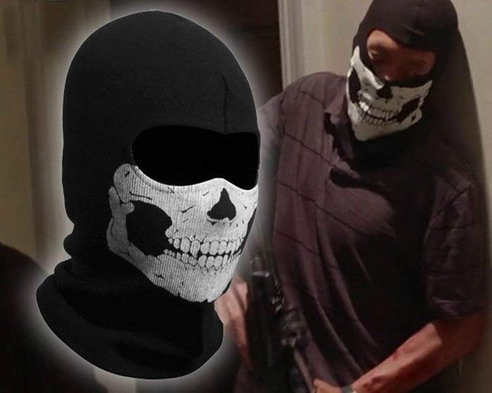 Black Skull Balaclava Face Mask - Windproof Tactical Hood for Men & Women - Ski, Motorcycle, Cycling & Outdoor Sports - Halloween Cosplay & Winter Activities