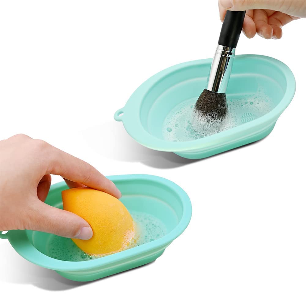 Meetzone Silicone Makeup Brush Cleaner Mat - Portable & Foldable for Travel & Home Use