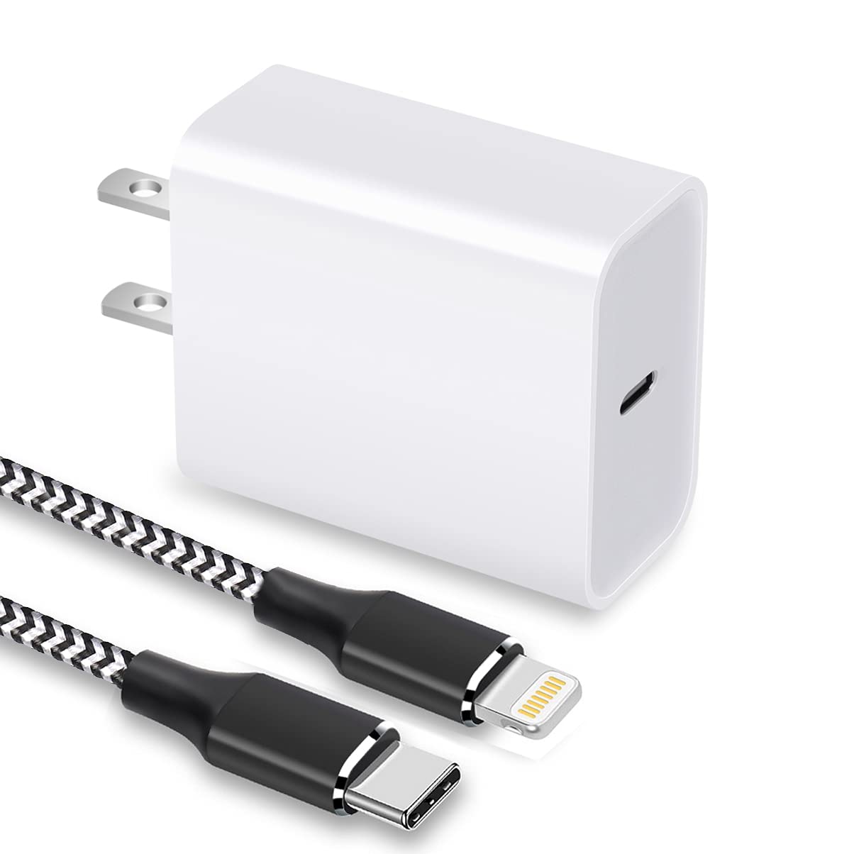 20W USB C Fast Charger for iPhone 12/13/14 Series, iPad Pro - 6FT Type C Cable Included - Quick Wall Charger Adapter Compatible with iPhone 11/XS/XR/X & More - Perfect for Home, Office & Travel Charging