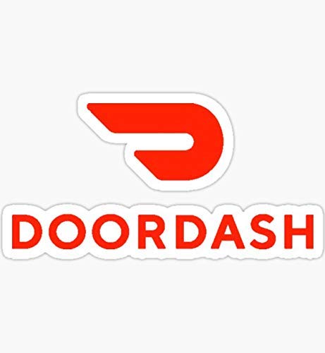 DOORDASH Red Sticker Decal Graphic - Premium Vinyl Decals for Cars, Laptops & Windows - Perfect for Food Delivery Drivers & Brand Promotion