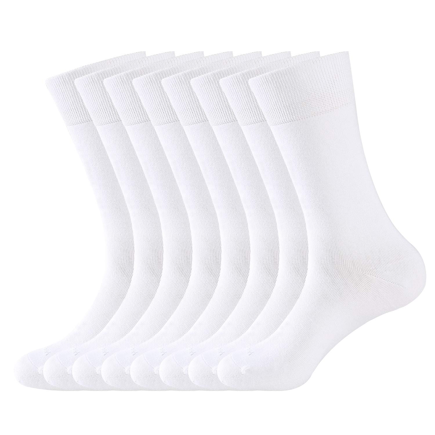 WANDER Men's Dress Socks - 6/8 Pairs Cotton Thin Lightweight Breathable Socks for Business & Formal Occasions - Solid & Patterned Soft Comfortable Office Work Socks