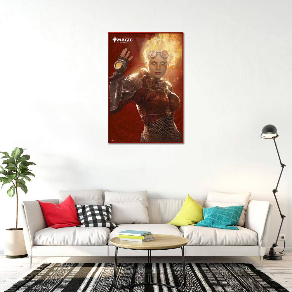Magic The Gathering MTG Chandra Nalaar Planeswalker Framed Gaming Poster 24x36 Inches - Collectible Wall Art for MTG Fans & Game Room Decor