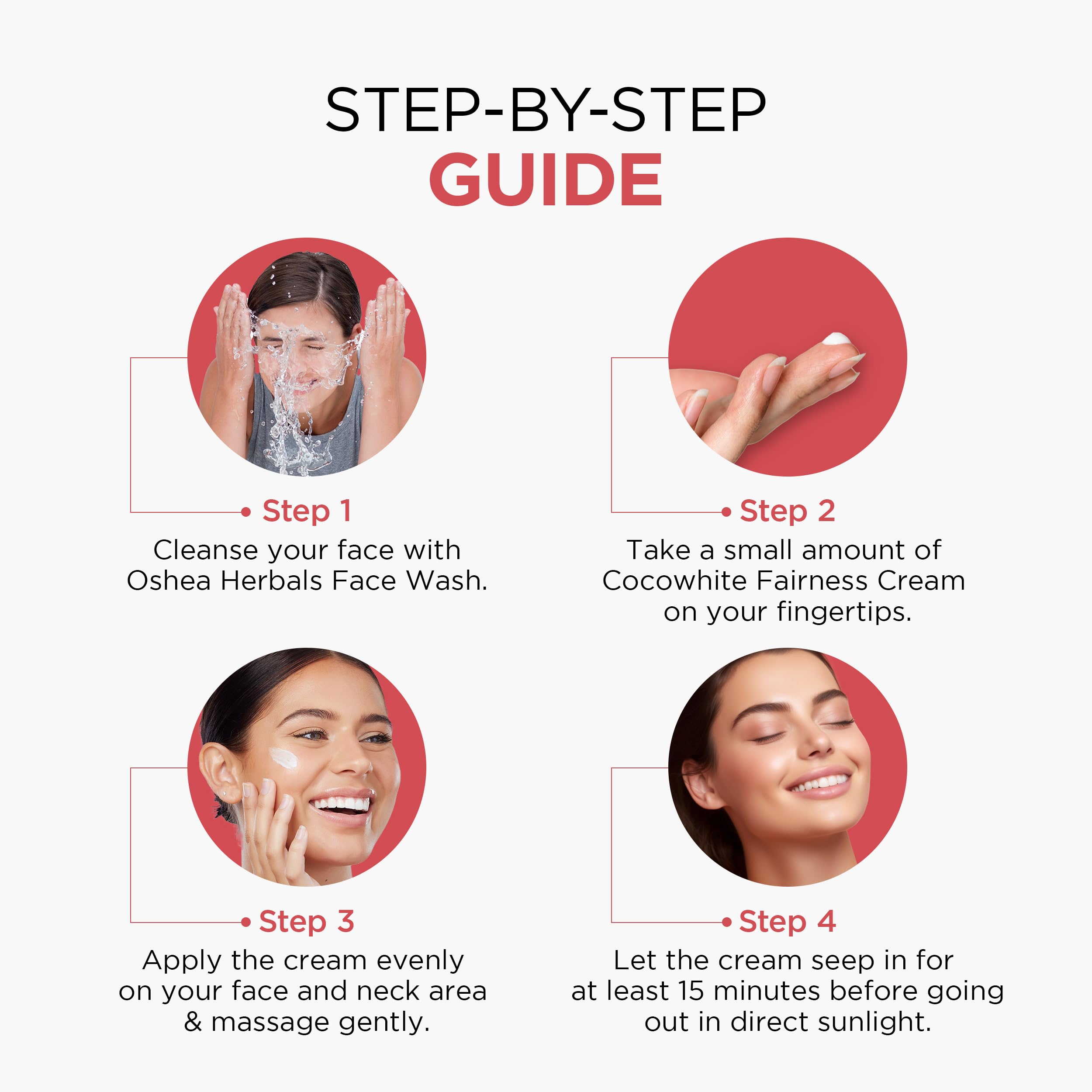 Oshea Herbals Cocowhite Face Cream for All Skin Types - Hydrating, Glow Enhancing & Skin Brightening with SPF Protection | Enriched with Coconut Oil | 50g | Perfect for Daily Skincare Routine & Sun Protection