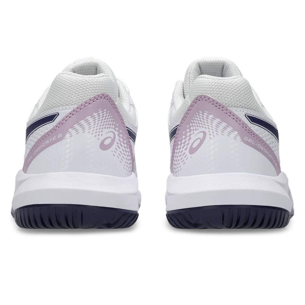 ASICS Gel Dedicate 8 Wide Women's Tennis Shoes - White/Indigo Fog - Comfort & Support for Court Performance | Perfect for Tennis, Pickleball & Casual Wear