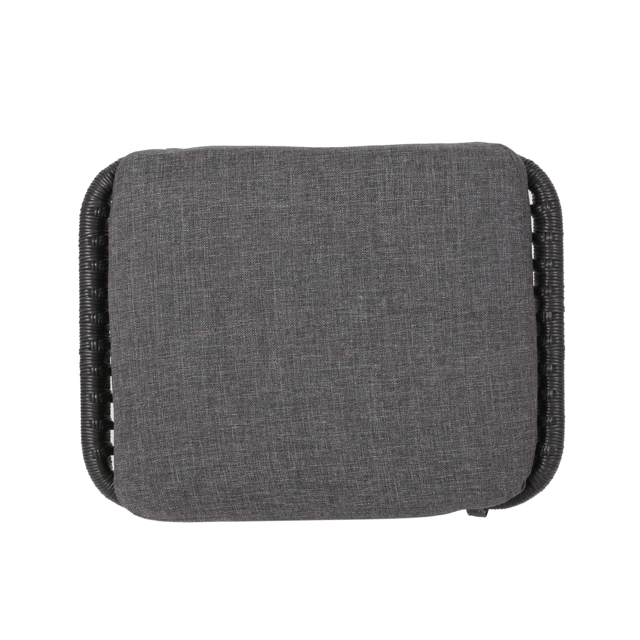 Modern Boho Wicker Ottoman Set of 2 - Gray, Dark Gray & Black - Outdoor Patio Furniture for Lounge, Garden, or Poolside Decor - GDFStudio by Great Deal Furniture