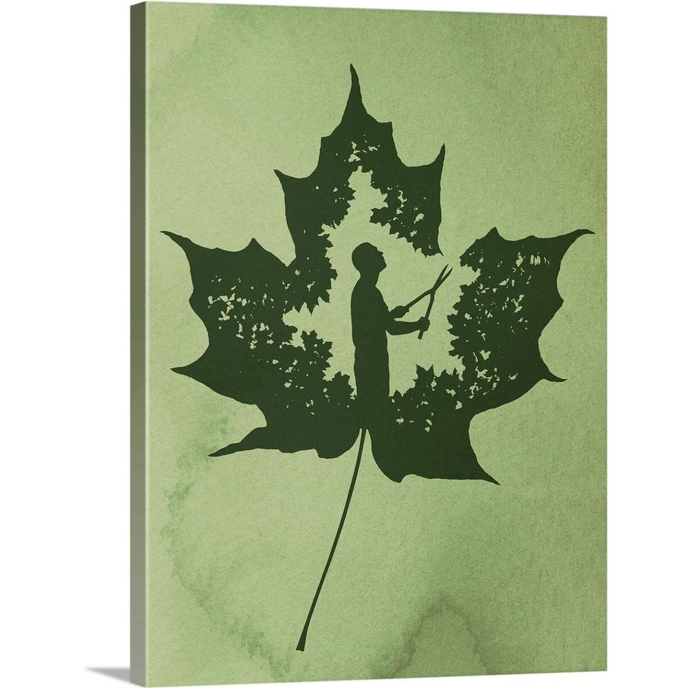 Vibrant Botanical Canvas Wall Art Print - Modern Home Decor for Living Room, Bedroom & Office | Aesthetic Leaf Painting for Nature-Inspired Interior Design