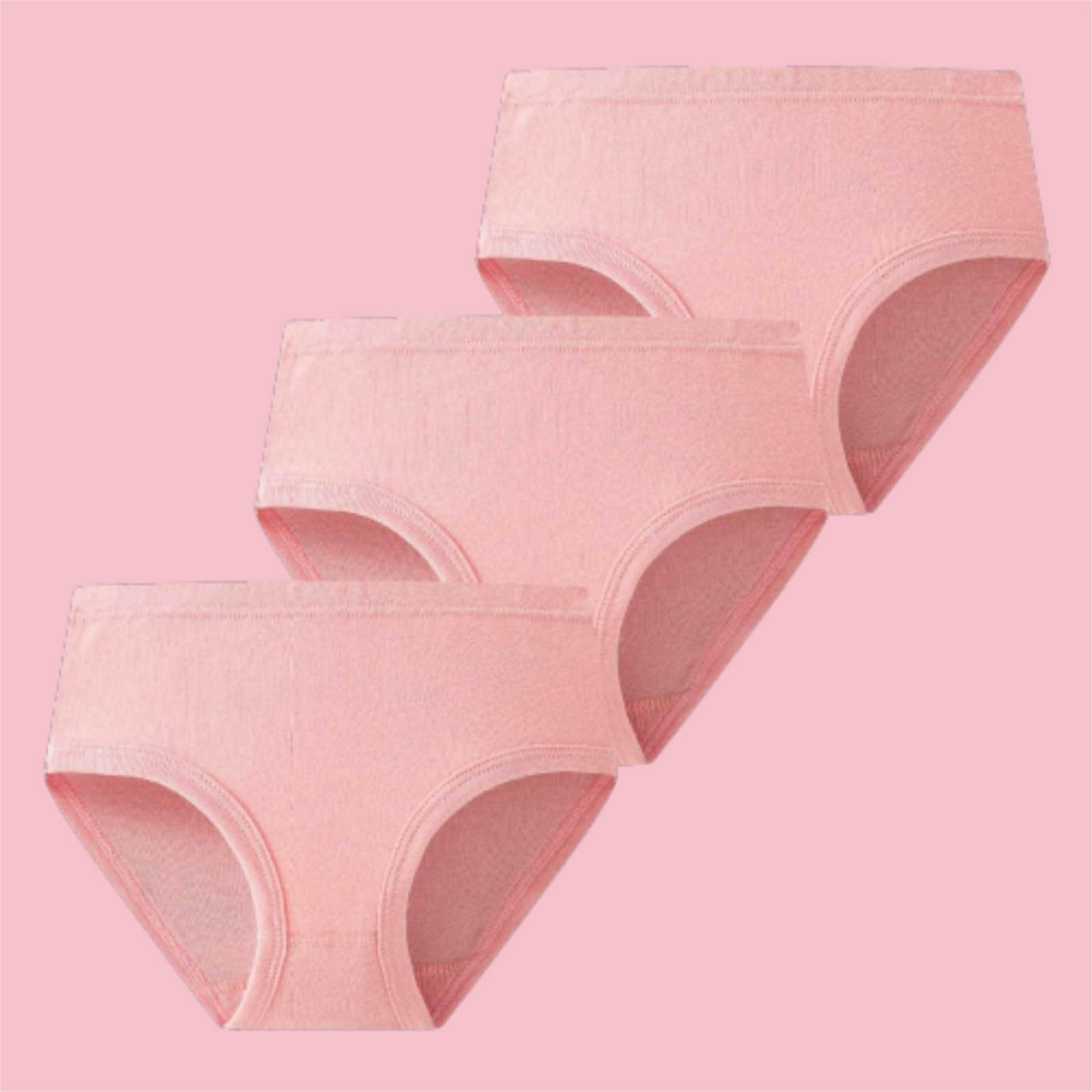 Mercatoo Baby Girls Cotton Training Underwear - Soft Breathable Solid Color Panties for Toddlers & Teens - Pack of 3 Boy Cut Style - Perfect for Potty Training, Daycare & Playtime