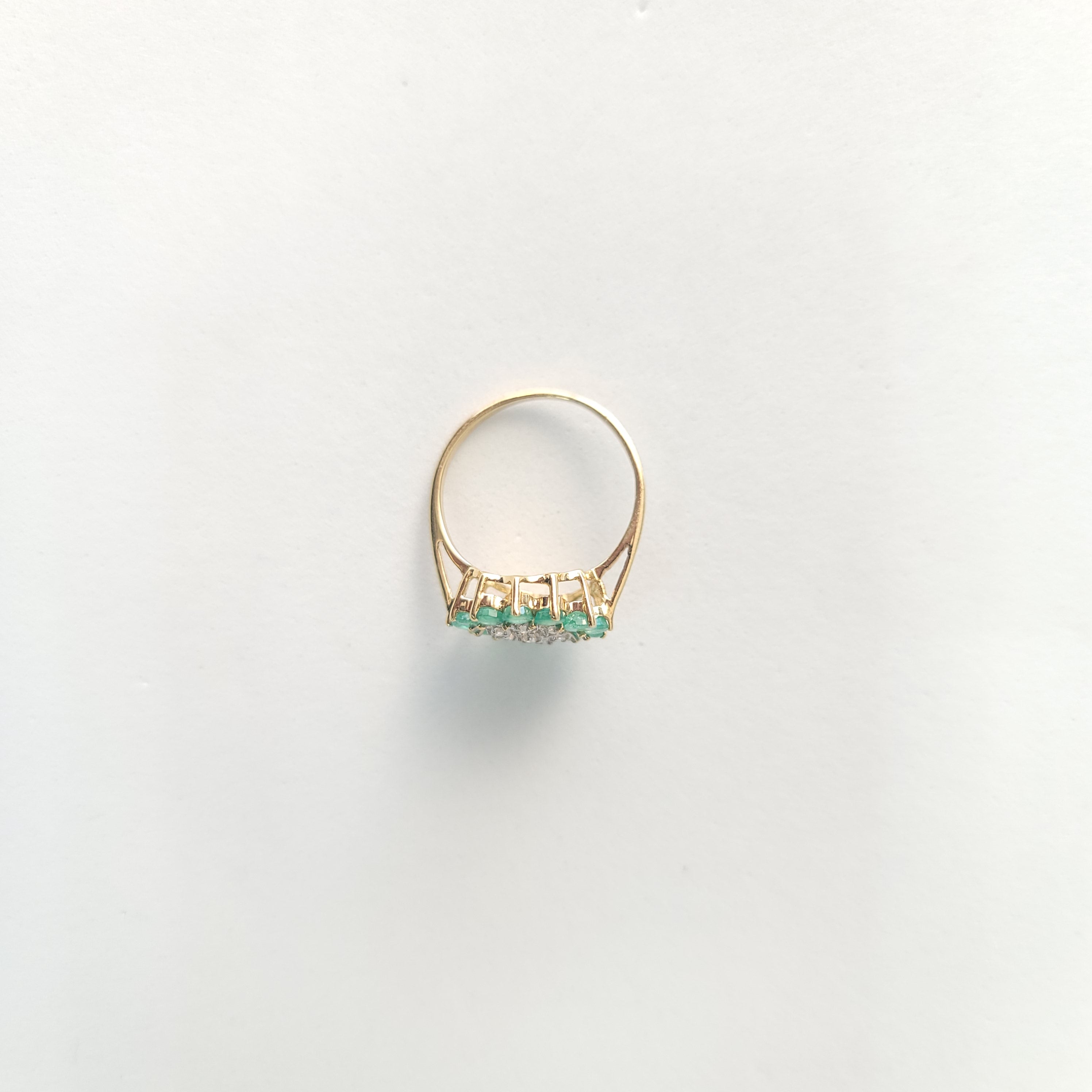 1.00cttw Emerald & Diamond Sunburst Ring in 14k Yellow Gold for Women - Elegant Jewelry Gift for Anniversary, Birthday & Special Occasions