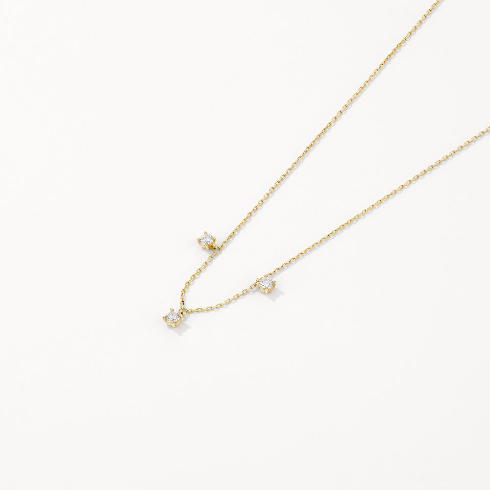 10k Gold Floating Droplet Necklace with Lab-Grown Diamond | Elegant Everyday Jewelry & Special Occasion Gift for Women