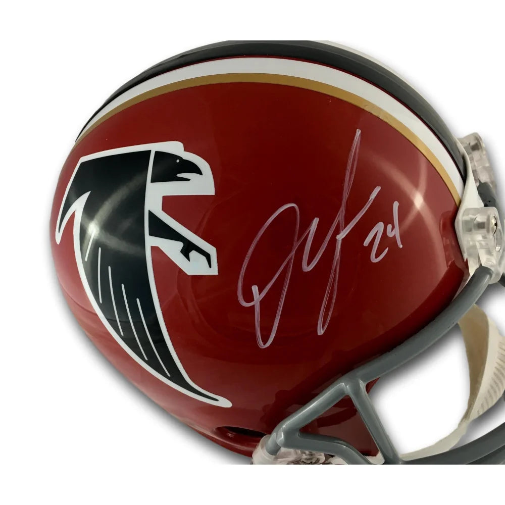 Devonta Freeman Autographed Atlanta Falcons Throwback Full Size Helmet with COA - Authentic Radtke Autograph - Perfect for Collectors, Sports Memorabilia Displays, and Falcons Fan Gifts