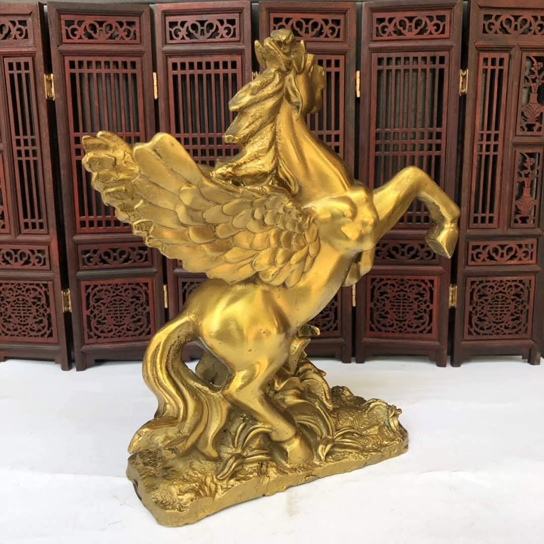 Bronze Pegasus Statue - Handcrafted Horse Sculpture, Angel Winged Horse Figurine for Home & Office Decor, Collectible Art Gift for Animal Lovers | Desktop Decoration, Shelf Display, Wedding Centerpiece