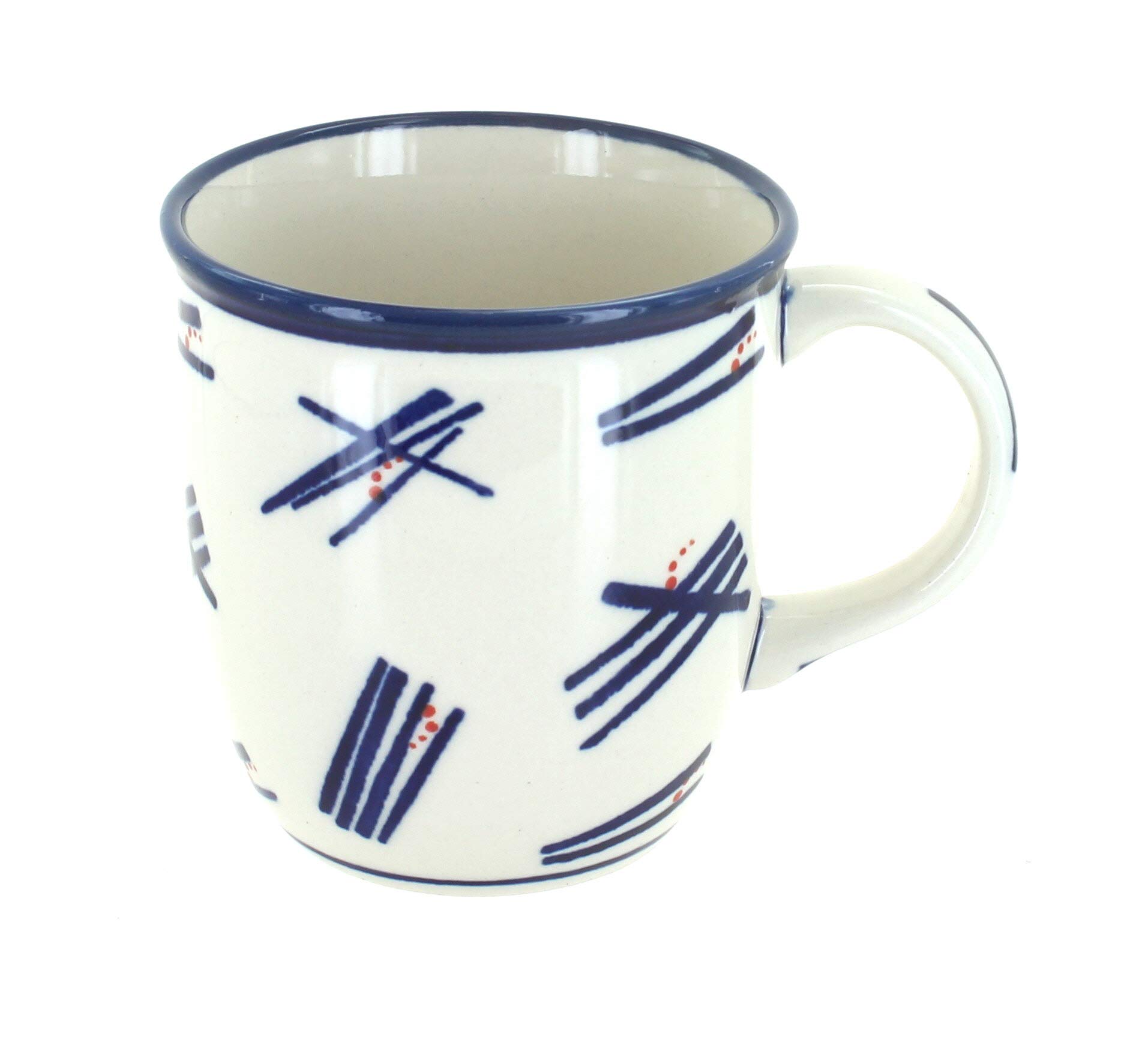 Blue Rose Polish Pottery Zoe Plain Coffee Mug - Handmade Ceramic Tea Cup for Home, Office & Gifts - Perfect for Morning Coffee, Afternoon Tea & Decor