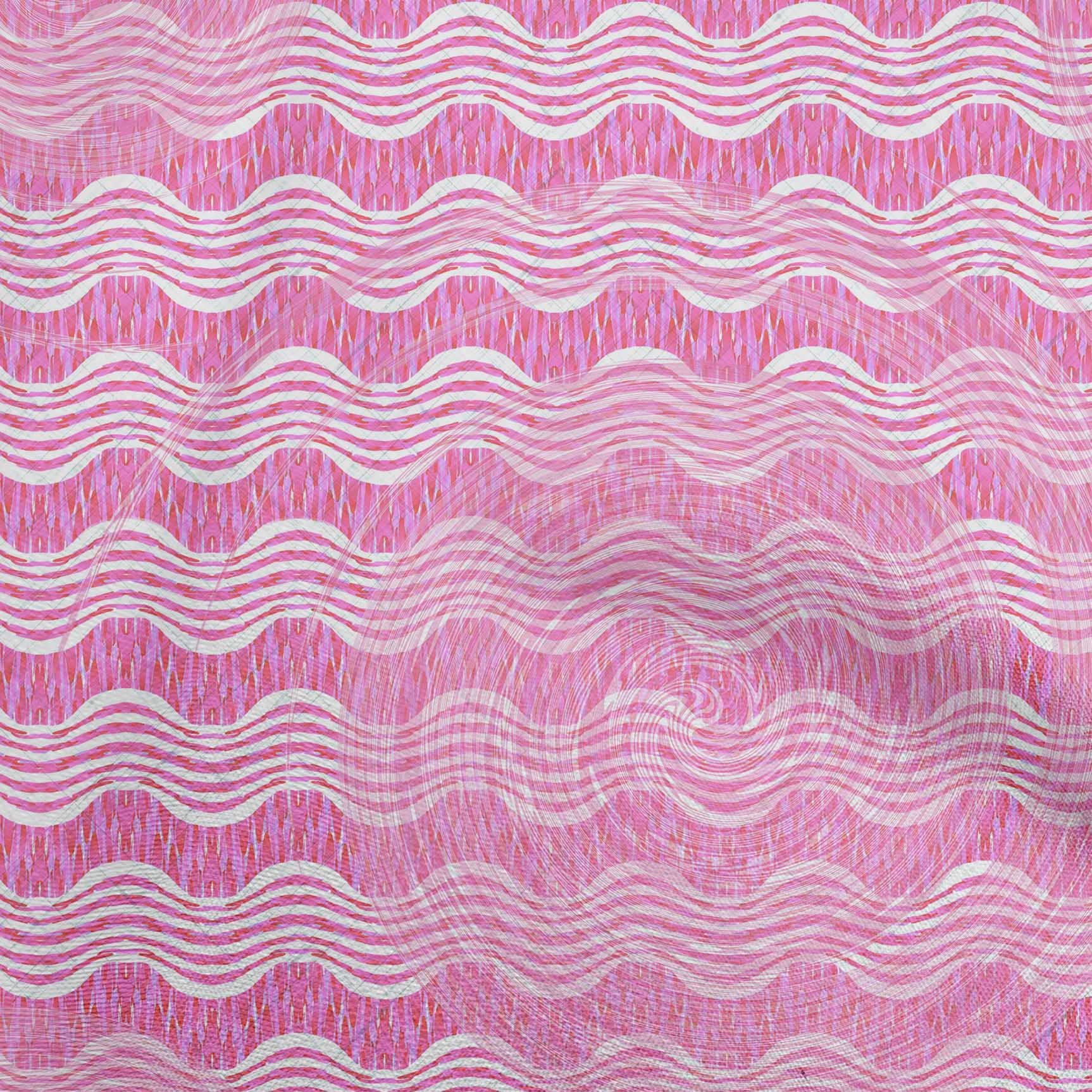oneOone Cotton Poplin Pink Striped Wave Print Fabric by The Yard - 42 Inch Wide for DIY Clothing, Dresses & Home Decor Sewing Projects