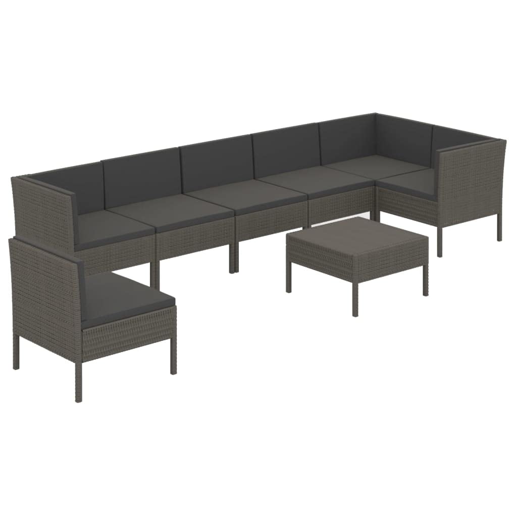 12-Piece Gray Poly Rattan Patio Lounge Set with Table, Sofas & Cushions - Weather-Resistant Outdoor Furniture for Garden, Terrace, Backyard - Perfect for Relaxing, Entertaining & Summer BBQs