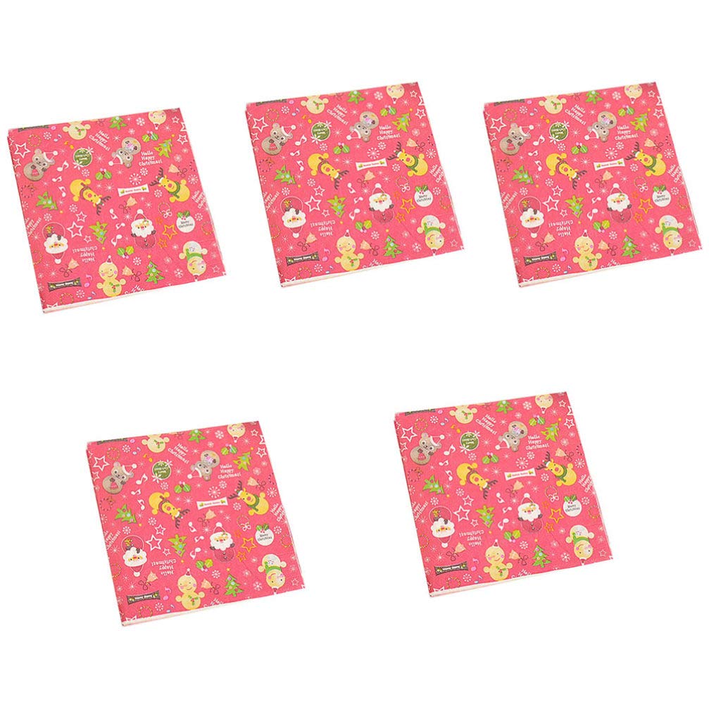 100-Pack Christmas Santa Claus Printed Paper Napkins - Holiday Dinner Party Decorations, Xmas Tableware & Party Supplies for Festive Gatherings, Family Dinners, Office Celebrations