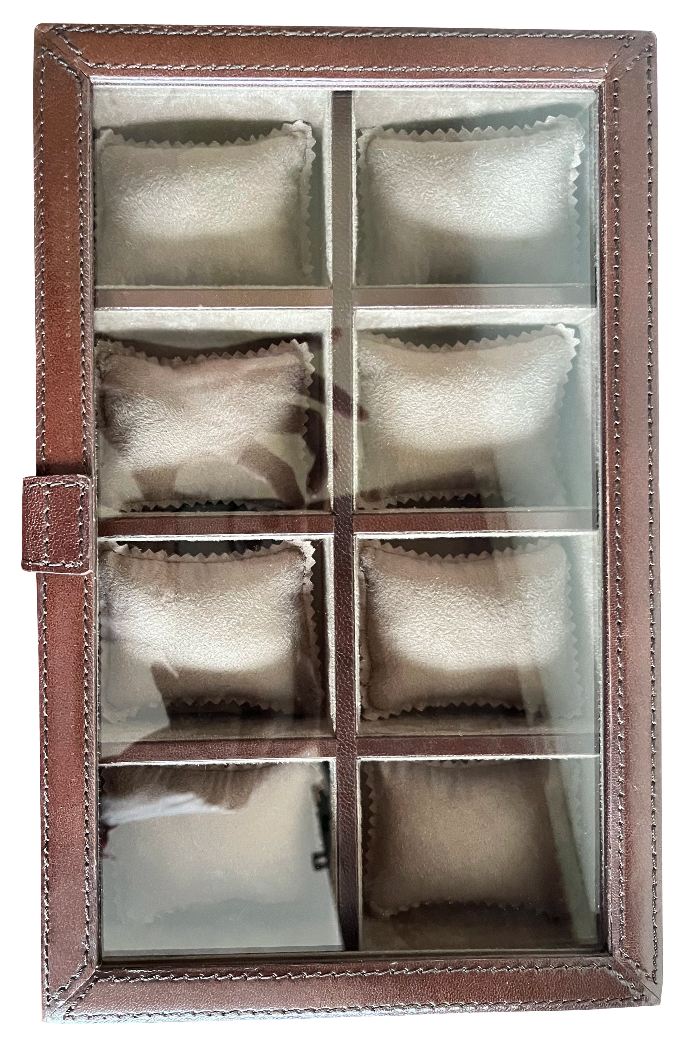 Premium 8-Slot Leather Watch Case - Dark Brown | Luxury Watch Storage & Display for Men & Women | Perfect for Travel, Home & Office Organization