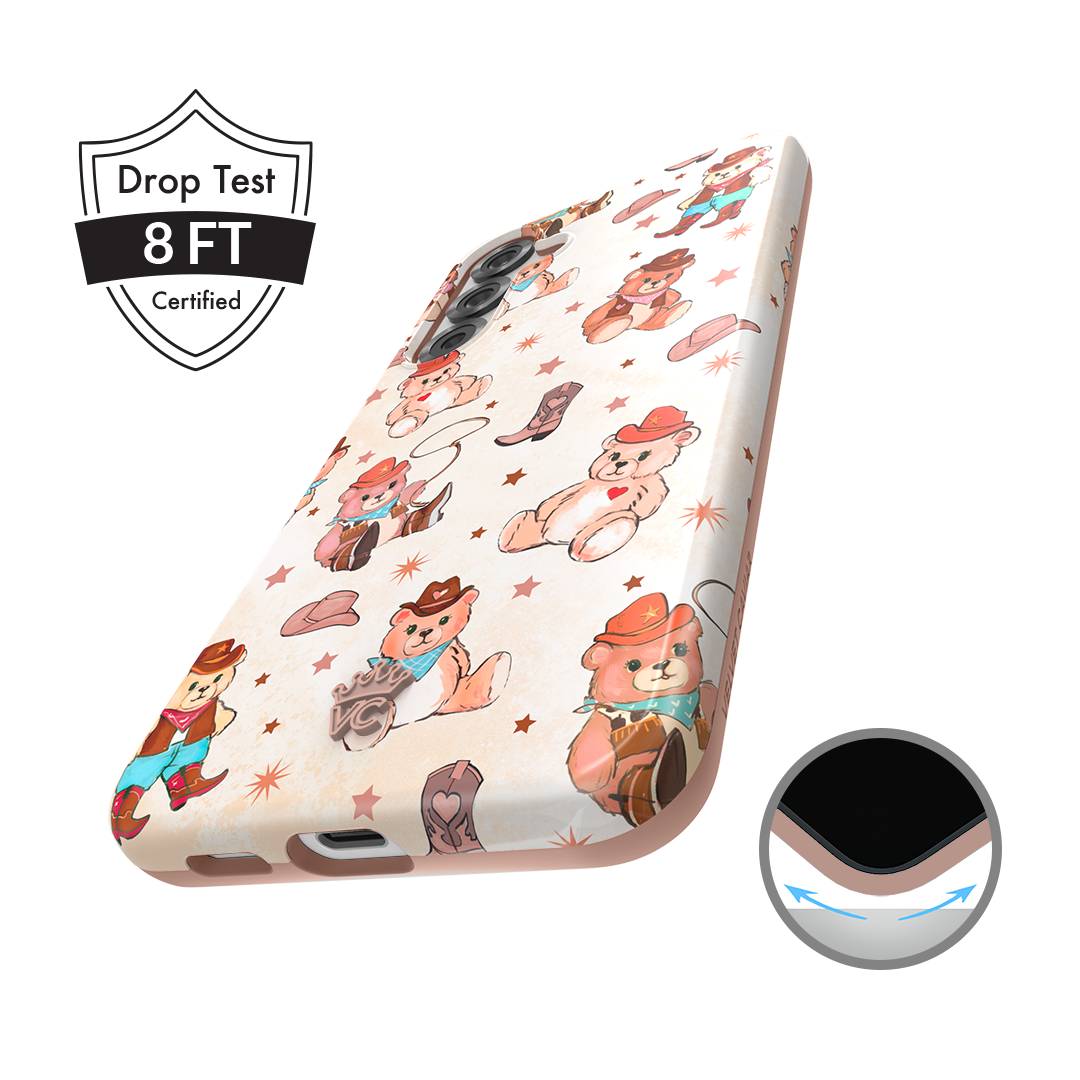Trendy Cowboy Teddy Bear Samsung Phone Case - Durable Protective Cover for Samsung Galaxy S21/S20/Note 20 - Perfect for Western Lovers & Country Music Fans