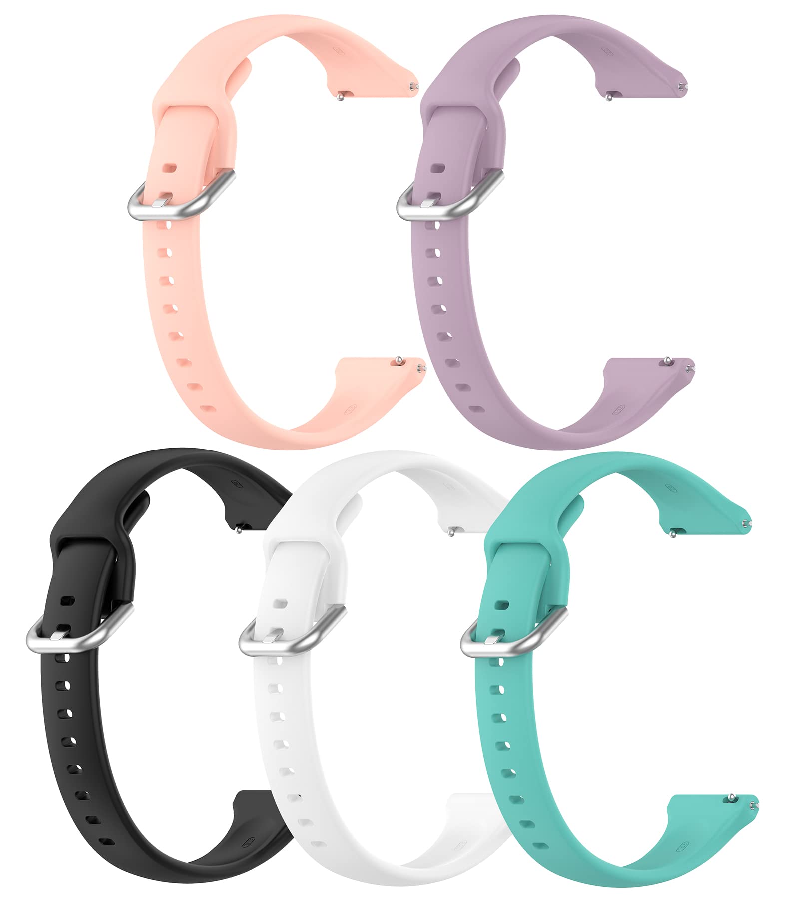 5-Pack Silicone Bands for Amazfit GTS4 Mini - Sporty & Breathable - for Workouts & Daily Wear