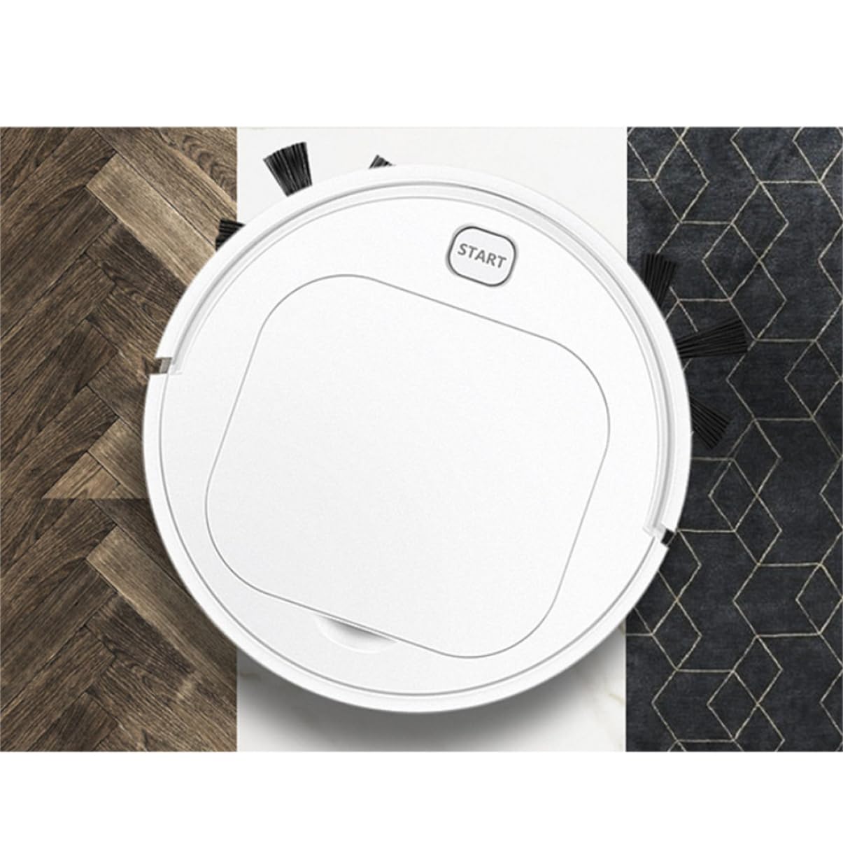 IMIKEYA Rechargeable Robotic Vacuum Cleaner for Hard-to-Reach Areas - Low Noise, Long-Lasting Performance - Ideal for Home, Dorm, Office & Pet Hair Cleaning (White)
