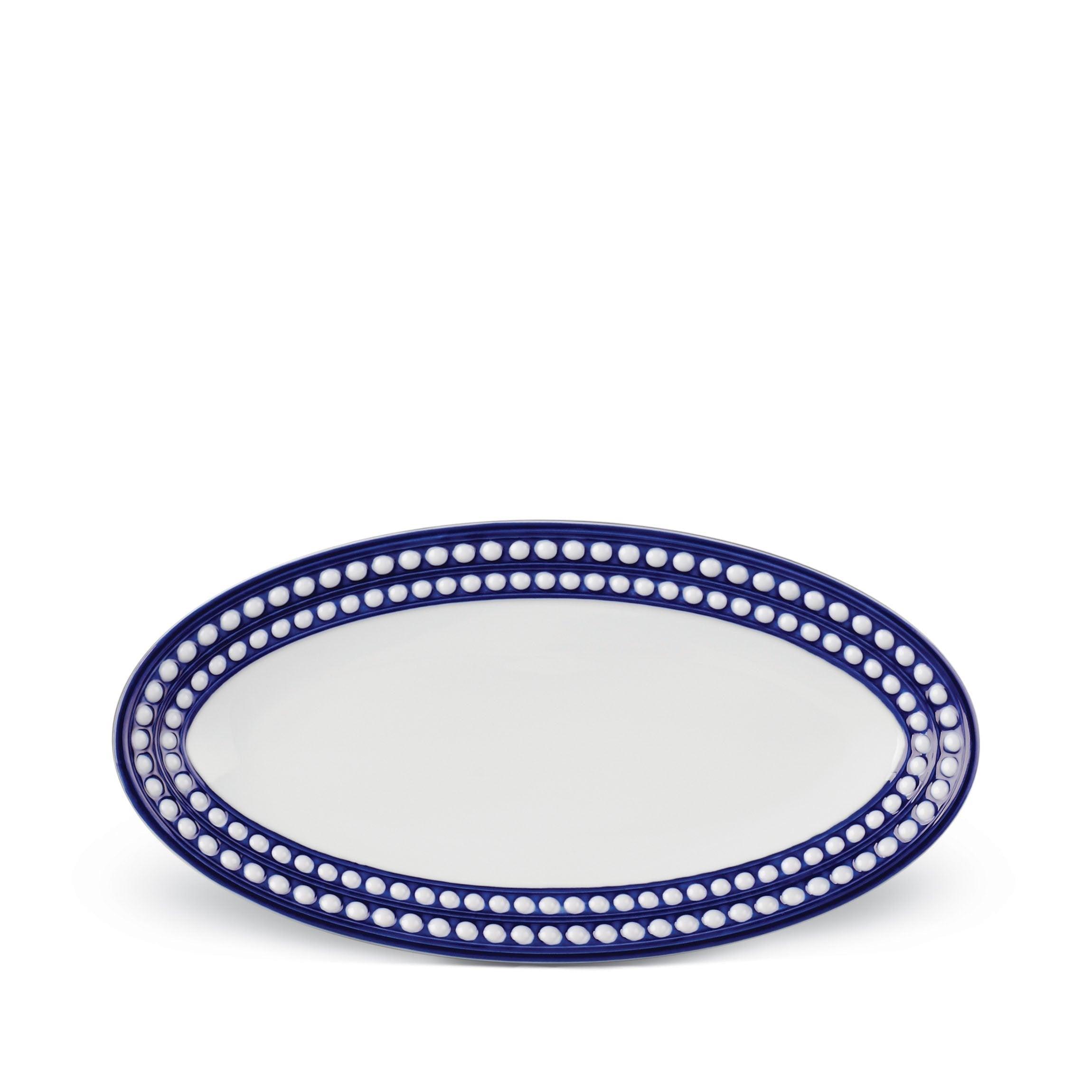 Perlée Oval Serving Platter - Elegant Ceramic Appetizer Tray for Parties, Entertaining & Home Decor - Perfect for Cheese, Fruit & Charcuterie Displays