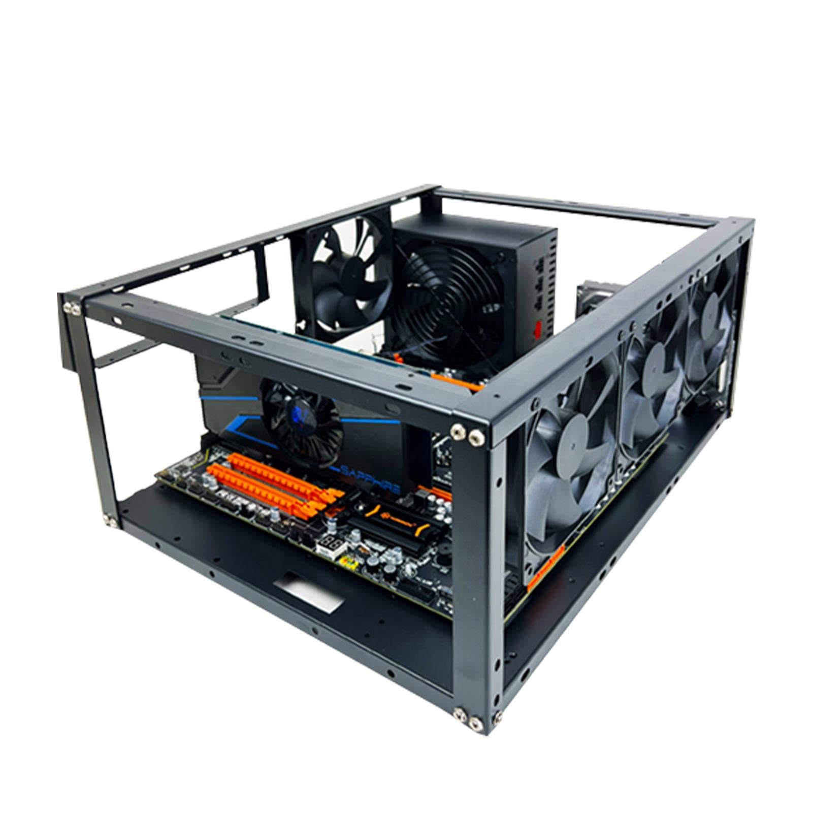 JINGLING Aluminum Computer Motherboard Case Rack - Durable Chassis Cooling Stand for PC Water Cooling Systems | Perfect for Gaming Rigs, Workstations & DIY PC Builds