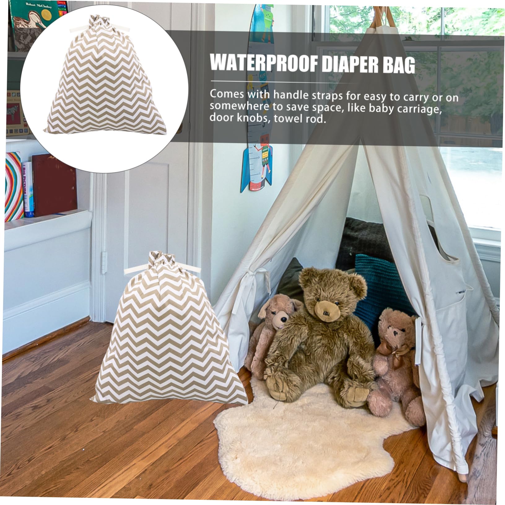 5-Pack Diaper Pail Refill Bags - 420D Oxford Cloth Washable Trash Can Liners for Diaper Genie, Laundry Basket & Wet Cloth Storage | Essential Nursery & Laundry Room Organizer