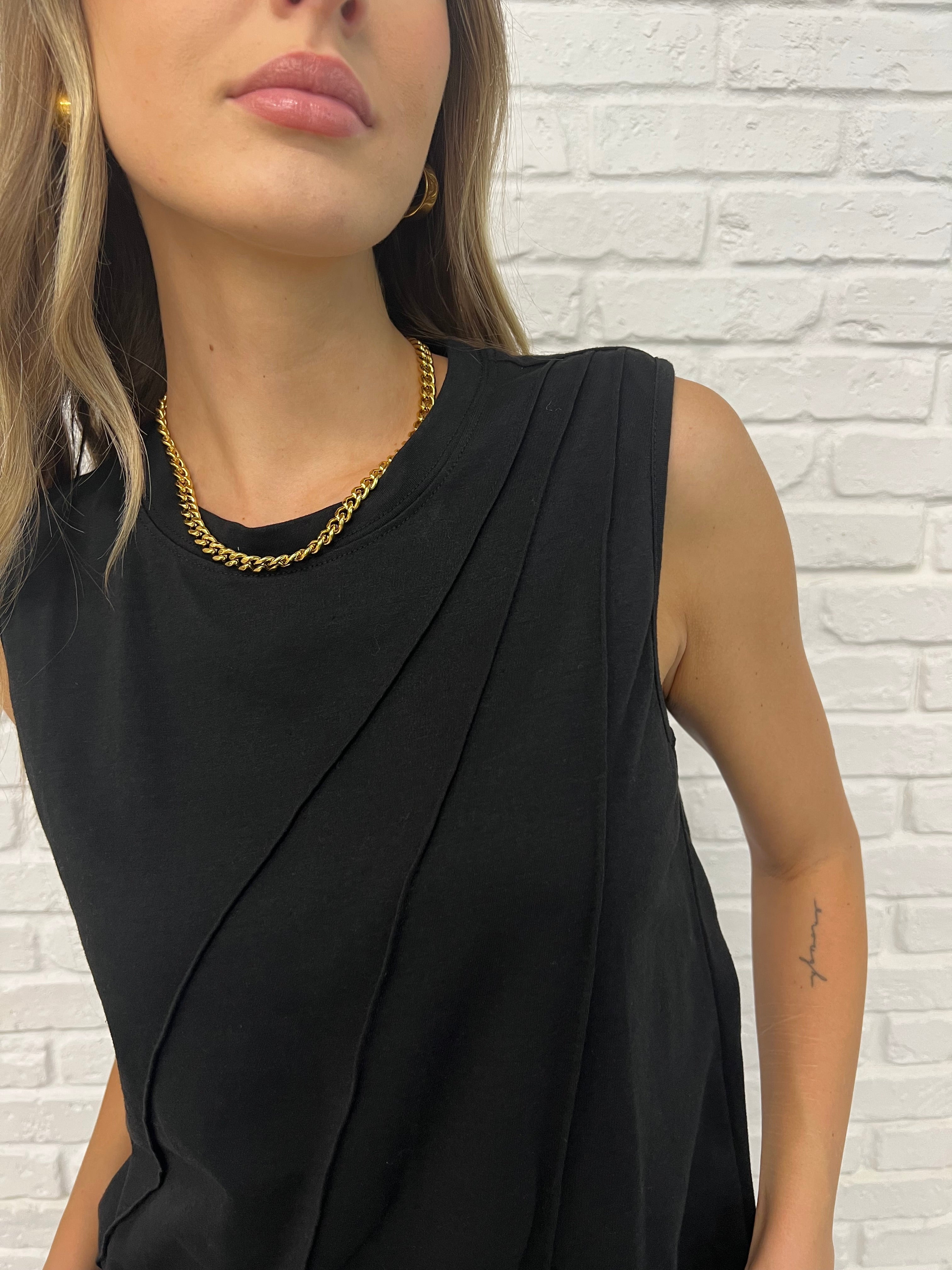 Stylish Black Pleat Detail Sleeveless Top for Women | Trendy Summer Blouse | Perfect for Office Wear, Casual Outings & Date Nights