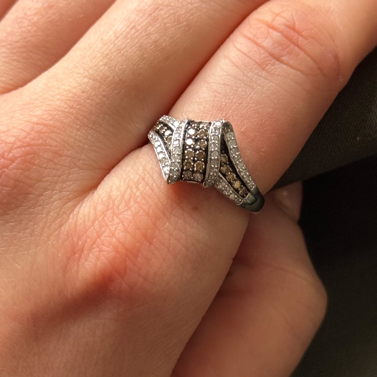 0.50ctw Diamond Bypass Ring - Size 7 | Elegant Wedding Band, Anniversary Gift for Her | Perfect for Proposals, Engagements & Special Occasions