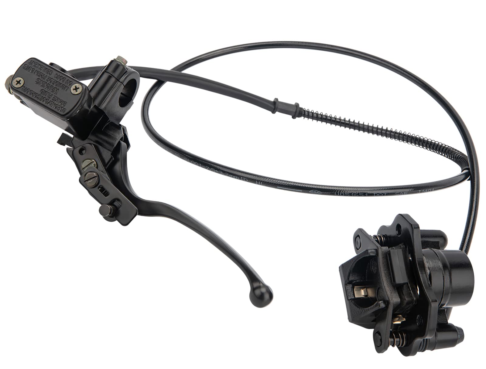 Hydraulic Disc Brake Master Cylinder & Caliper Kit for ATV Quad 50cc-125cc (TaoTao, Buyang, Coolsport, Kazuma) - Compatible with Mini Bikes & Go Karts - Off-Road, Trail Riding & Racing Performance Upgrade