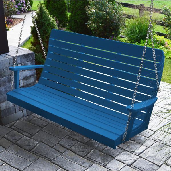 A & L Furniture Poly Winston Swing - Durable Outdoor Patio Swing with Weather-Resistant Cushions for Garden, Backyard, and Porch Relaxation