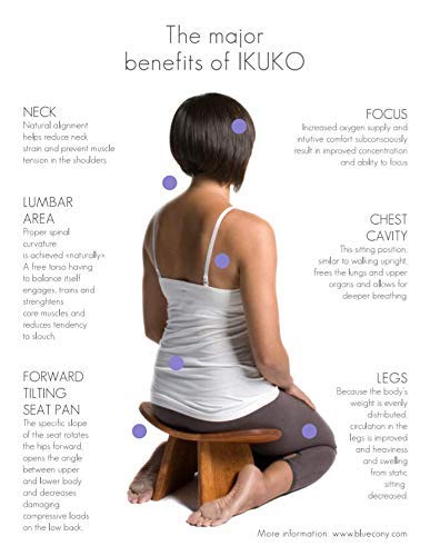 IKUKO Solid Wood Meditation Bench - Handmade Eco-Friendly Kneeling Seat for Yoga & Zen Practice - Ergonomic Seiza Stool for Home, Studio & Temple Use