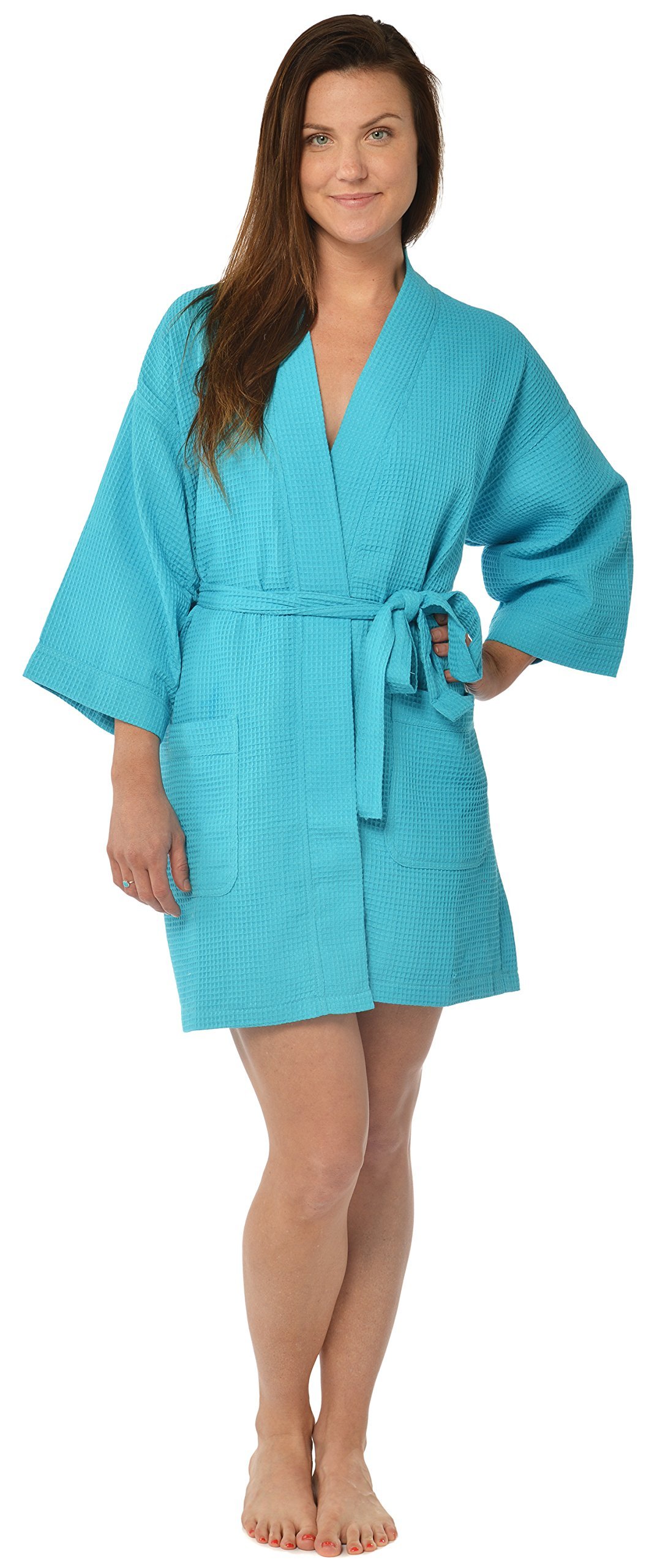 Luxury Women's Waffle Weave Spa Robe - Soft & Absorbent Bathrobe for Home Relaxation, Spa Days & Hotel Comfort