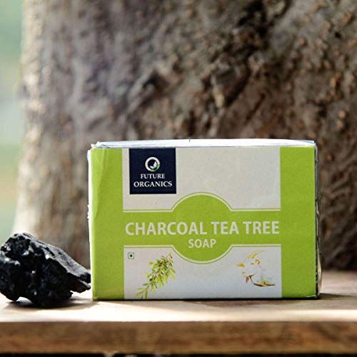 Future Organics Charcoal & Tea Tree Goat Milk Soap Bar - 100% Natural Herbal Ingredients, 100g | Deep Cleansing for Acne-Prone & Sensitive Skin, Perfect for Daily Face & Body Care